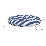 vidaXL Coussin rond rayure bleue/blanche Ø 100 x11 cm tissu oxford