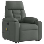 vidaXL Fauteuil inclinable de massage électrique Gris foncé Tissu