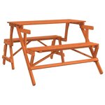 vidaXL Table de pique-nique avec bancs sapin massif 2 en 1 convertible