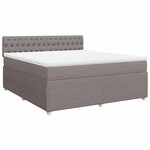 vidaXL Sommier à lattes de lit avec matelas Taupe 180x200 cm Tissu