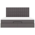 VidaXL Cadre de lit ottoman avec matelas gris 160x200 cm similicuir