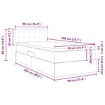 vidaXL Lit avec rangement et LED Gris foncé 90 x 200 cm Velours