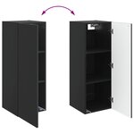 vidaXL Armoire Murale 33 x 34 5 x 90 cm Bois d'ingénierie Noir
