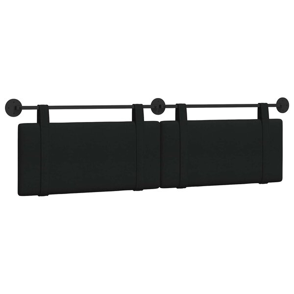 vidaXL Tête de lit suspendue Noir Tissu