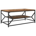 Table basse vidaXL avec étagère en bois vintage 90x50x40 cm en bois d'ingénierie