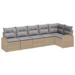 vidaXL Ensemble de canapé de jardin 6 Pièces Beige Poly rotin