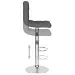 vidaXL Tabouret de bar Gris foncé Tissu