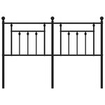 vidaXL Tête de lit métal noir 135 cm