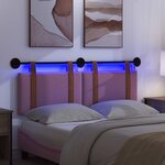 vidaXL Tête de lit suspendue Avec lumière LED Rose PU antique