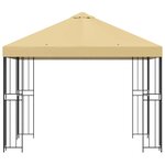 vidaXL Pavillon 3 x 3 m Crème Polyester et Acier 190 gsm