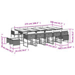 vidaXL Ensemble à manger de jardin et coussins 15 Pièces beige