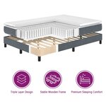 vidaXL Lit à ressorts avec matelas Gris foncé 200 x 200 cm Velours