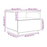 vidaXL Table basse avec lumières LED chêne noir 50x49x40 cm