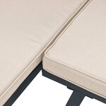 vidaXL Tabouret de jardin avec coussin noir acier enduit de poudre