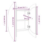 vidaXL Armoire de salle de bain miroir rond et LED Noir 54x54x17 5 cm