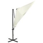 vidaXL Parasol déporté avec mât et lumières LED Sable 300 cm