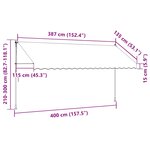 vidaXL Auvent rétractable manuel 400 cm Rayures jaunes et bleues