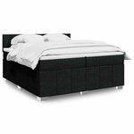 vidaXL Sommier à lattes de lit avec matelas Noir 200x200 cm Tissu