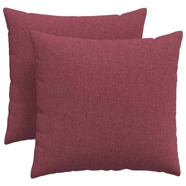 vidaXL Coussins de canapé 2 Pièces Bordeaux 45 x 45 cm tissu
