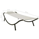 vidaXL Lit de jardin crème 200x90 cm acier