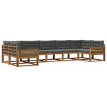 vidaXL Ensemble de canapés d'extérieur 7 Pièces Naturel et Anthracite