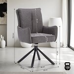 Lot 6 chaises oeuf modernes anthracite tissu