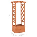 vidaXL Jardinière à treillis avec arche 49x39x117 cm Bois de sapin