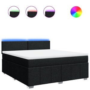 vidaXL Sommier à lattes de lit avec matelas Noir 180x200 cm Tissu