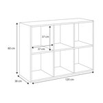 Etagère cube Loni 2x3 gris