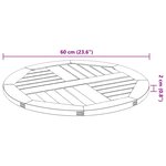 vidaXL Dessus de table Ø60x2 cm rond bois massif d'acacia