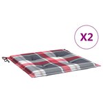 vidaXL Coussins de chaise de jardin lot de 2 carreaux rouges 50x50x4cm