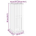 Caisson de plantation durable jardin 33 x 33 x 85 cm en pinède imprégnée marron 02_0058974