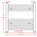 vidaXL Sèche-serviettes eau chaude à rails droits gris de 480 x 480 mm