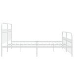 vidaXL Cadre de lit métal sans matelas et pied de lit blanc 200x200 cm
