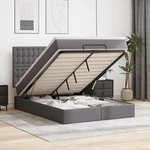 VidaXL Cadre de lit ottoman avec matelas gris 140x200 cm similicuir