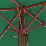 vidaXL Parasol d'extérieur avec mât en bois 150x200 cm vert