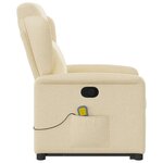 vidaXL Fauteuil inclinable de massage Crème Tissu