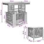 vidaXL Ensemble de salle à manger pour jardin 3 Pièces Noir et Crème