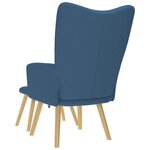 vidaXL Chaise de relaxation avec repose-pied Bleu Tissu
