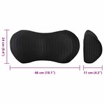 vidaXL Coussin de Dos avec oreiller Noir 46 x 24 x 11 cm Maille 4D