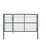vidaXL Portillon avec poteaux Acier 350 x 140 cm Anthracite
