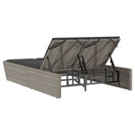 vidaXL Chaise longue double avec coussins gris résine tressée
