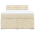 vidaXL Sommier à lattes de lit avec matelas Crème 140x200 cm Tissu