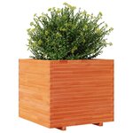 vidaXL Jardinière cire marron 80x80x72 cm bois de pin massif