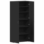 vidaXL Cabinet à chaussures Noir 80 x 35.5 x 180 cm Bois d'ingénierie