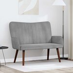 vidaXL Sofa 2 places Gris clair 115 x 61 x 87 cm Velours