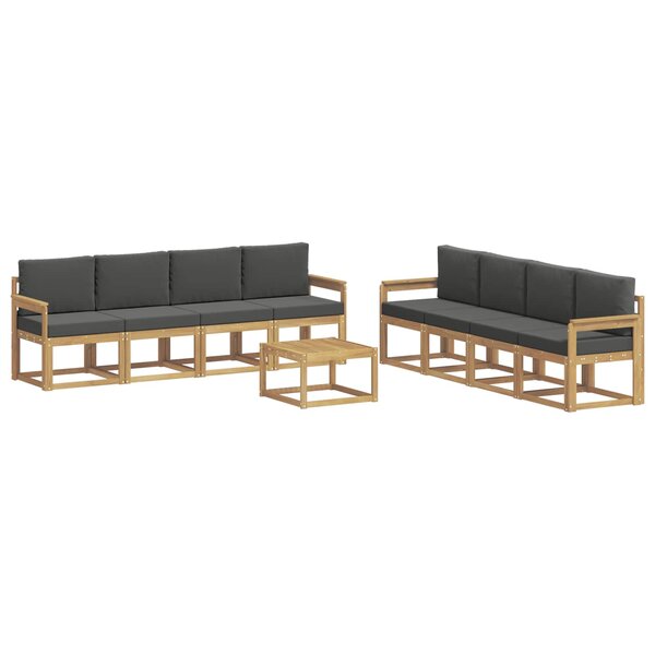vidaXL Ensemble de canapés d'extérieur 9 pc Blanc et anthracite
