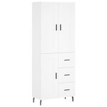 vidaXL Buffet haut Blanc 69 5x34x180 cm Bois d'ingénierie
