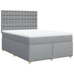 vidaXL Sommier à lattes de lit avec matelas Gris clair 160x200cm Tissu