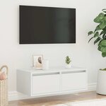 vidaXL Meuble TV avec lumières LED blanc 75x35 5x25 cm